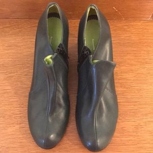 Leopoldo Giordono Leather wedge booty, size 38 1/2